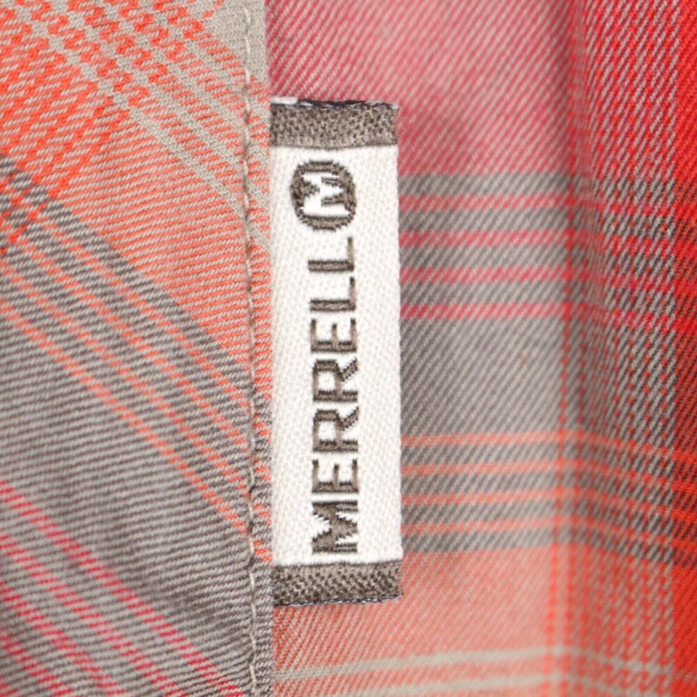 Merrell‎ Flannel Shirt Sz M Red Plaid Long Sleeve Button-Up Outdoors READ - Picture 5 of 8